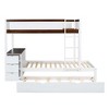 PAGED Twin over Twin Bunk Bed with Desk and Trundle, Wooden Bed Frame with Drawers and Guardrail, Modern Loft Bed for Kids, Teens, Adults - 4 of 4