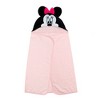 Lambs & Ivy Disney Baby Minnie Mouse Pink Cotton Hooded Baby Bath Towel - 3 of 4