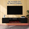 Real Relax 70 in. Floating TV Stand with Electric Fireplace and LED Lights for TVs up to 80 in. Entertainment Center - 2 of 4