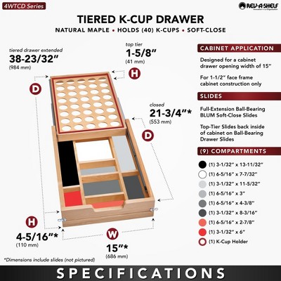 Natural Maple Wood Adjustable Two-Tier Drawer Organizer