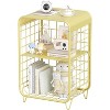 Cute Nightstand,Metal End Tables,3-Tier Modern End Table with Storage, Small Coffee Tables - 2 of 4
