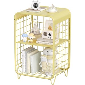 Cute Kids Pink Nightstand,Metal Side Table,3 Tier End Table with Storage,Vintage Bedside Table - 1 of 4