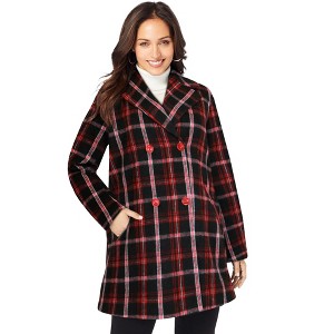 Jessica London Women's Plus Size A-Line Wool Peacoat - 1 of 4