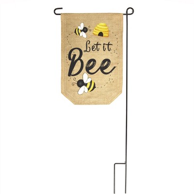 Lakeside Honey Bee Garden Flag with Removable Metal Stake - Let it Bee