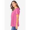 Roaman's Women's Plus Size Swing Ultimate Tee With Keyhole Back - 4 of 4