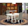 HomeStock 3-Piece Linen White Finish Rectangular Solid Wood Top With Butterfly Leaf Dining Table Set - 2 of 4