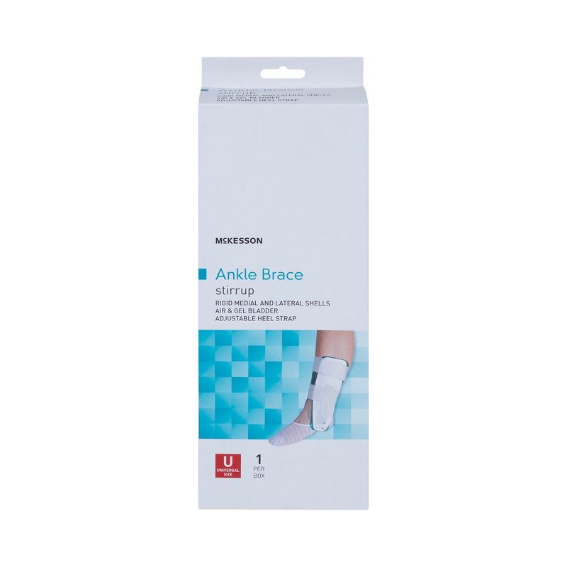 McKesson White Ankle Support One Size 10 Inch Height Hook and Loop Strap for the Foot 155-81-97877, 2 of 5