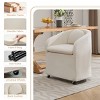 Single Chenille Upholstered Dining Armchair with Back Cushion & Universal Wheels,Modern Wingback Style,24"W x 22"D x 30"H-The Pop Home - 2 of 4