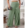 Women's Plus Size Faux Wrap Palazzo Pants Mid Rise Plus Size Wide Leg Pants Asymmetric Pants - 4 of 4