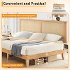 King Size Rattan Bed Frame,Bohemian Rattan King Bed Frame with Natural Headboard,Solid Wood Foundation with Silent Slats,No Box Spring Needed (King) - 4 of 4
