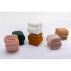 Upholstered Ottoman S-shape Makeup Vanity Stool Footstool, Velvet/Teddy - ModernLuxe - 2 of 4