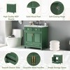 Okak 30" Retro Style Solid Wood Frame Bathroom Vanity with Sink Freestanding Resin Sink Vanities with Cabinet and 2 Soft Closing Doors, Green - 4 of 4