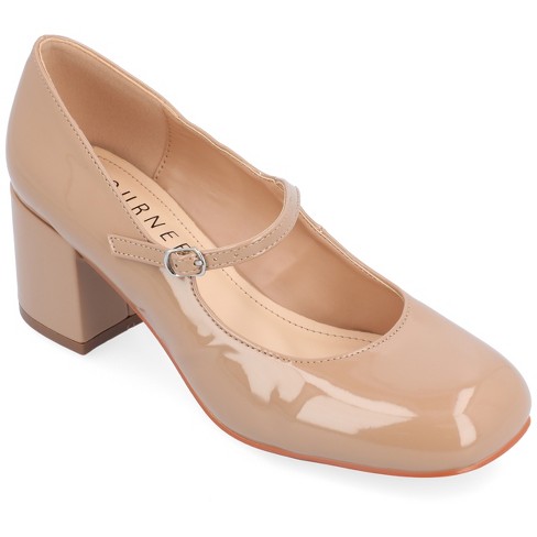 Journee Collection Womens Okenna Tru Comfort Foam Low Heel Square Toe Pumps Nude 8 Target