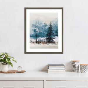 Amanti Art Dusty Blue Trees III by Isabelle Z Wood Framed Wall Art Print - 1 of 4