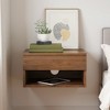 Oak Floating Bedside Table with Drawer, Wall Mount Nightstand, 15.7" Wide Modern Bedside Organizer - 4 of 4