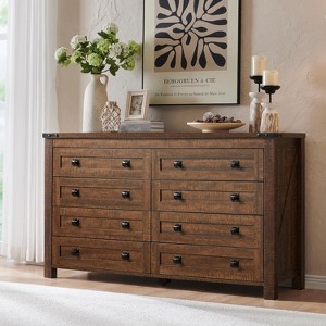 Dresser for Bedroom, Farmhouse Wood Rustic Wide Chest of Drawers, Storage Dressers Organizer for Bedroom, Living Room, Hallway - 1 of 4