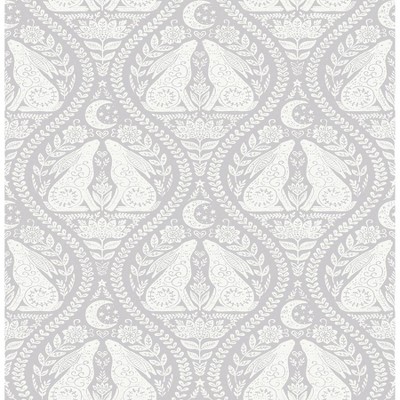 NuWallpaper Moon Rabbit Peel and Stick Wallpaper Gray: Removable Vinyl Temporary Wallpaper, Self-Adhesive, 28.2 Sq Ft Coverage