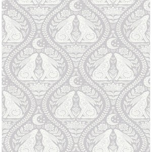 NuWallpaper Moon Rabbit Peel and Stick Wallpaper Gray: Removable Vinyl Temporary Wallpaper, Self-Adhesive, 28.2 Sq Ft Coverage - 1 of 4