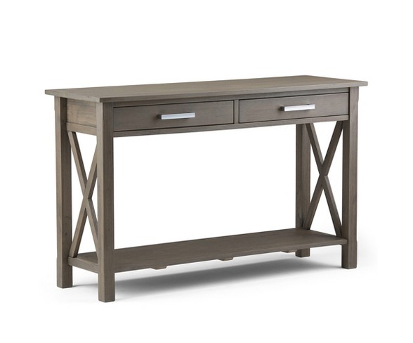 Waterloo Solid Wood Console Sofa Table Farmhouse Gray - Wyndenhall