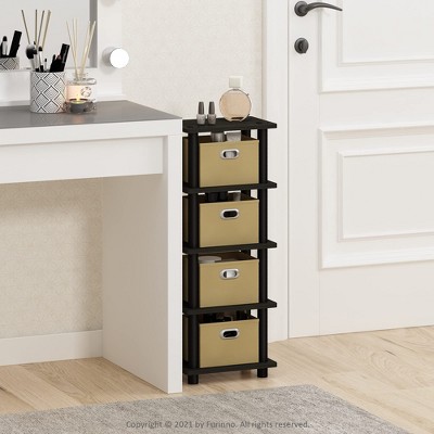 Furinno 5-Tier Multi-Functional Storage Shelves Display Rack Bookcase for Bathroom&Living room&Home office&Kitchen,Espresso