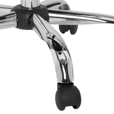 Black Vinyl Swivel Office Task Chair with Chrome Base