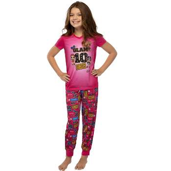LOL Surprise! Girls Glam 10 Jogger Pants And Shirt Sleepwear 2 Piece Pajama Set Hot Pink