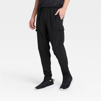 Men's Woven Cargo Jogger Pants - All in Motion™ Black S