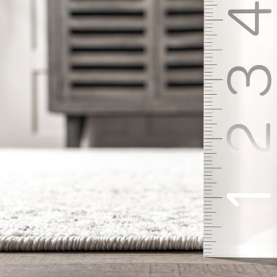 Nova Bohemian Gray Striped Synthetic 4' x 6' Area Rug