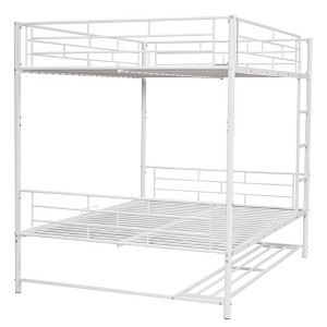 NicBex Full Over Full Bunk Bed with Guardrail and Shelf,Rubber Wood Loft Bed with Ladder and Converts to 2 Twin Beds,Bunk Beds for Bedroom - 1 of 4