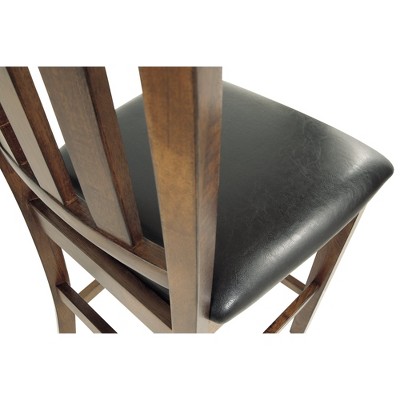 Ralene Medium Brown Faux Leather Counter Height Barstools, Set of 2