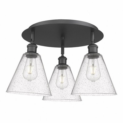 Berkshire - 3 Light Flush Mount In Industrial Style-10.5 Inches Tall and 19.75 Inches Wide