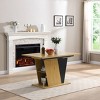 61" Extendable Dining Table with Storage,Modern Rectangular MDF Dining Table with Metal Frame,Wood Dining Table for Kitchen Dining Room-Koiai - 2 of 4