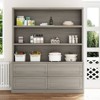 Famapy Minimalist Light Gray Kitchen Storage Cabinet,Pantry Organizer,Open Shelves+Drawers for Organized Pantry/ Dining Room - 4 of 4