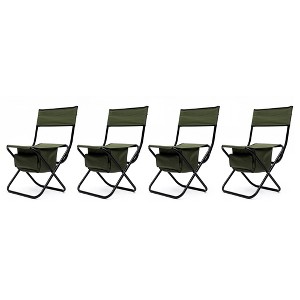Sevobal Outdoor Portable Chairs, Portable Camping Chairs with Storage Bag and Anti-slip Feet for Camping Tailgates Beach, 4PCS, Green, 19.3"*13"*30.5" - 1 of 4