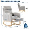 Nursery Rocking Chair with Adjustable Footrest, Glider Chair with Two Side Pockets,Teddy Fabric, Comfy Lounge Armchair with High Backrest - 2 of 4