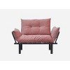 TiramisuBest Metal Legs Futon Loveseat, Black Chenille Upholstery, Compact 2-Seater Sofa, Durable Metal Frame, Easy Assembly - 3 of 4