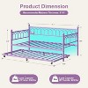Daybed with Trundle, Metal Twin Trundle Bed with Charging Station, LED Lights and Pull Out Bed, for Living Room, Guest Room, Apartment, Small Spaces - 2 of 4