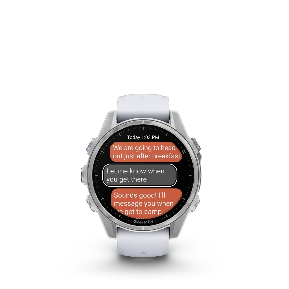Garmin Fenix 8 43mm AMOLED Silver with Whitestone Silicone Band