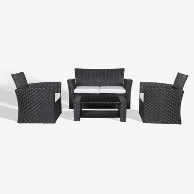 WestinTrends  4-Piece Modern Patio Conversation Sofa Set with Cushions
