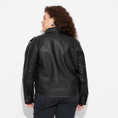 Damen Kunstleder Oversized Moto Jacke - Wild Fable - Bild 9 von 16