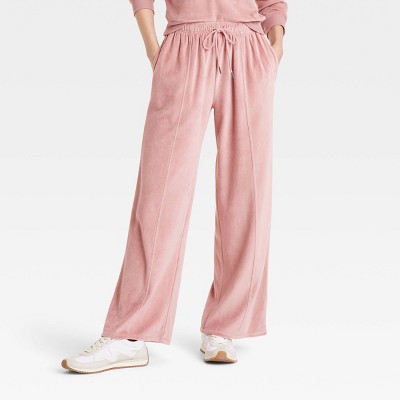 Image of Women's Leisure Studio Mid-Rise Velour Sweatpants - Universal Thread™ Mauve M