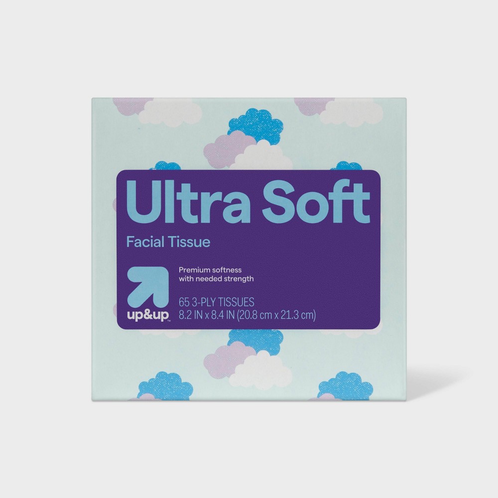 Ultra Soft 3-Ply Facial Tissue - Back-to-School Designs - 65ct - up&up™