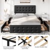 Linen Upholstered Platform Bed Frame with 4 Storage Drawers & Button Tufted Headboard – No Box Spring Needed, Diamond Stitched Design - 4 of 4