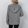 Coolmee Women's Front Button Hooded Sweater Outwear Cable Knit Long Sleeve Cardigan - 4 of 4