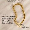 Oval Link Toggle Necklace for Women Heavy Weight 14KT Gold Plated Stainless Steel 18"Ginger Lyne Collection - 3 of 4