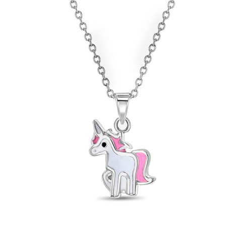 Girls' Dazzling Unicorn Sterling Silver Necklace - In Season