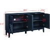 60.5" Farmhouse Sideboard Buffet Cabinet, Fluted Console Table with Geometric Doors & Adjustable Shelves, Storage Cabinet for Kitchen, Entryway - 3 of 4
