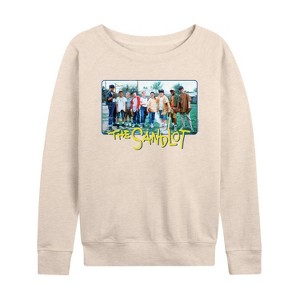 Women's - The Sandlot - Group Lightweight French Terry Wide Neck Long Sleeve Graphic Shirt - 1 of 4