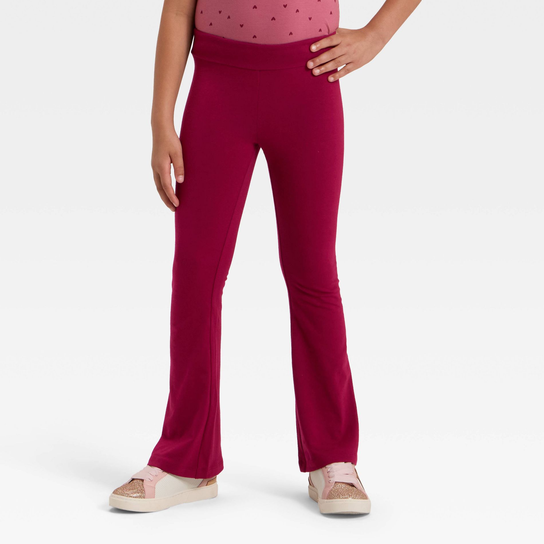 Girls' Flare Leggings - Cat & Jack™ Burgundy XS