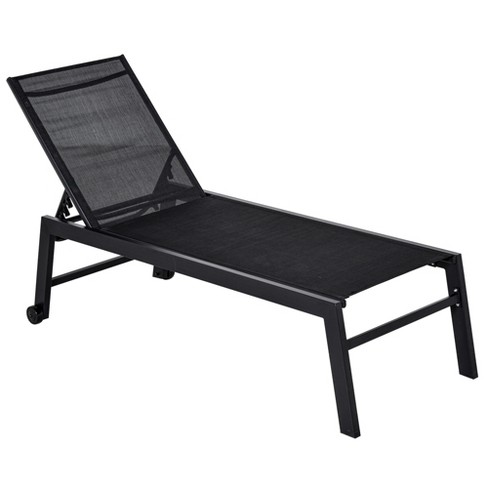 Outsunny Patio Recliner, Outdoor Reclining Chair With Flip-up Side Table,  All-weather Wicker Metal Frame Chaise With Footrest, Cushions : Target